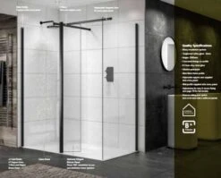 Sommer 900mm Black Wetroom Glass Panel -Lumibath Shop somer wetroom black main image