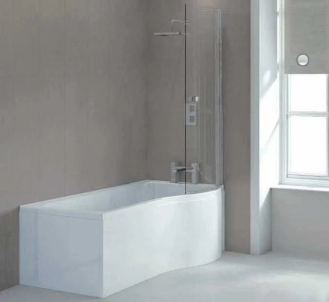 Vitra & Sommer 1675mm P Shape Shower Bath Complete Suite 2 Vitra & Sommer 1675mm P Shape Shower Bath Complete Suite - Image 2