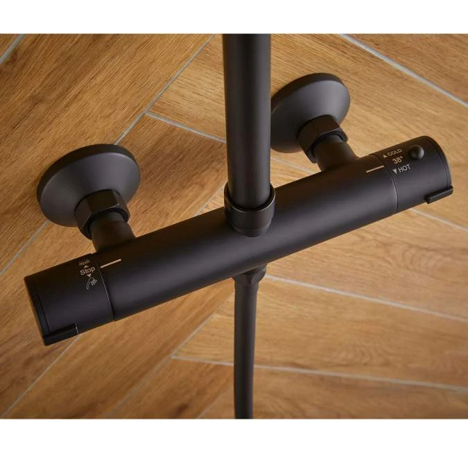 Spey Series 2 Black Dual Head Thermostatic Shower Kit - Highlife Bathrooms 3 Spey Series 2 Black Dual Head Thermostatic Shower Kit - Highlife Bathrooms - Image 3