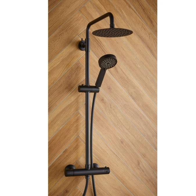 Spey Series 2 Black Dual Head Thermostatic Shower Kit - Highlife Bathrooms 2 Spey Series 2 Black Dual Head Thermostatic Shower Kit - Highlife Bathrooms - Image 2