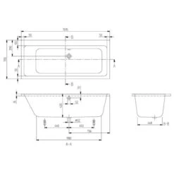 Villeroy & Boch Subway 1600 X 700mm Double Ended Bath -Lumibath Shop subway 1600x700 tech