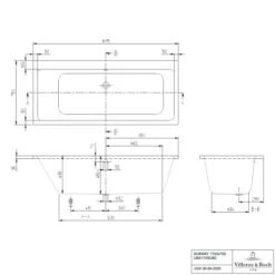 Villeroy & Boch Subway 1700 X 750mm Double Ended Bath -Lumibath Shop subway 1700x750 tech