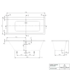 Villeroy & Boch Subway 1800 X 800mm Double Ended Bath -Lumibath Shop subway 1800x800 tech