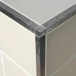 Genesis 12mm Bright Silver Aluminium Square Tile Trim 2.5m -Lumibath Shop tdp corner 500x500 1