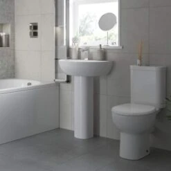Termond 450x400mm 1TH Basin & Full Pedestal -Lumibath Shop termond lifestyle 2
