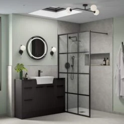 Termonde 600mm 2 Door Mirrored Wall Unit - Matt Graphite Grey 6 Termonde 600mm 2 Door Mirrored Wall Unit - Matt Graphite Grey -Lumibath Shop termonde lifestyle grey 2 6