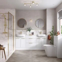 Termonde 300mm 3 Drawer Base Unit - Matt White -Lumibath Shop termonde lifestyle white 2 8