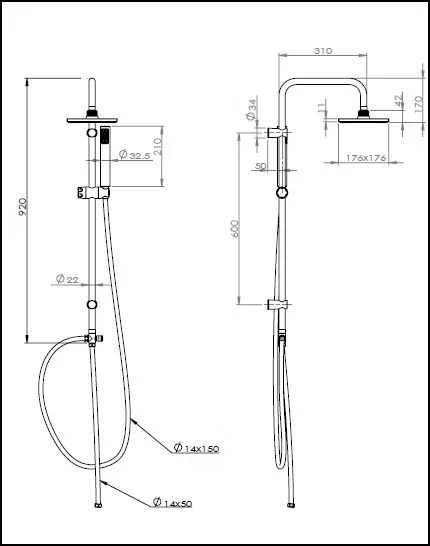 Troon Overhead Twin Shower Rigid Riser Kit - Highlife Bathrooms 2 Troon Overhead Twin Shower Rigid Riser Kit - Highlife Bathrooms - Image 2