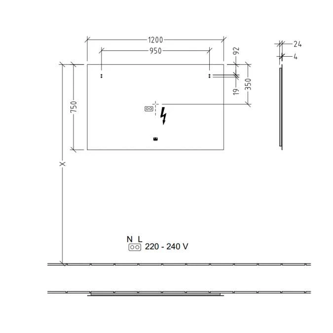 Villeroy & Boch More To See Lite Rectangle LED Bathroom Mirror 1200 X 750mm 7 Villeroy & Boch More To See Lite Rectangle LED Bathroom Mirror 1200 X 750mm - Image 7