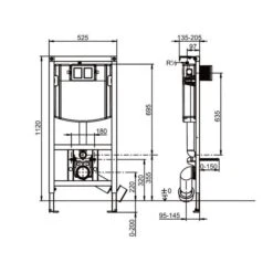 Villeroy & Boch Viconnect Wall Mounted WC Frame 1120mm -Lumibath Shop viconnect 1120 tech