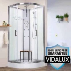 Vidalux Pure 900 Hydro Massage Shower Cabin - 900 X 900mm - White