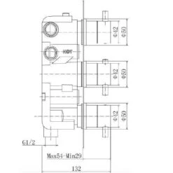 Niagara Equate Round Brushed Brass Triple Concealed Shower Valve -Lumibath Shop w9313BRS sizes