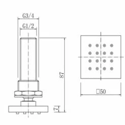 Niagara Square Chrome Body Jets -Lumibath Shop w9336 Sizes