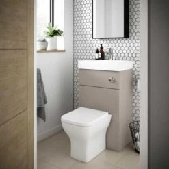 Athena Vault 2 In 1 WC & Gloss Grey Vanity Unit 500mm -Lumibath Shop wAthena Lifestyle Stone Grey Small 6