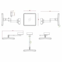 HiB Eclipse Square Magnifying LED Bathroom Mirror - 21200 -Lumibath Shop wEclipse Square Sizes