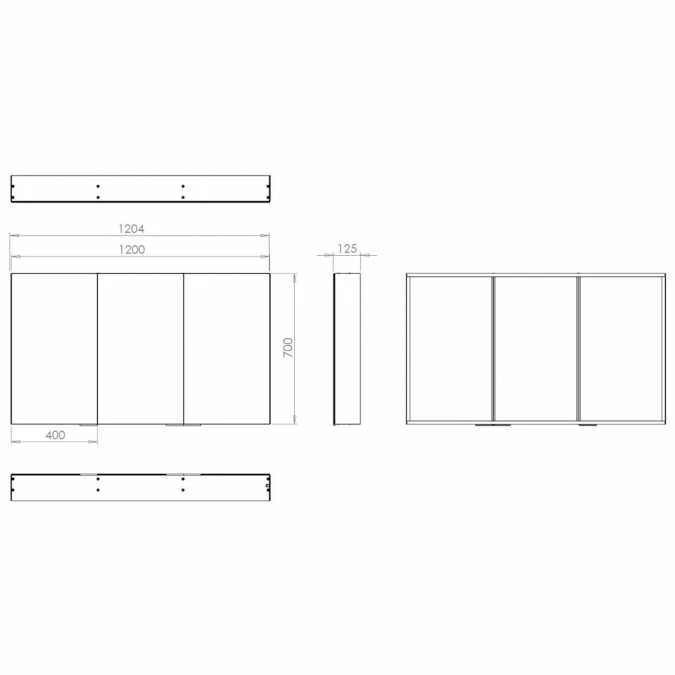HiB Eris 120 Bathroom Mirror Cabinet - 48200 3 HiB Eris 120 Bathroom Mirror Cabinet - 48200 - Image 3