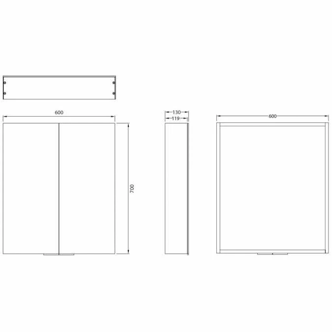 HiB Eris 60 Bathroom Mirror Cabinet - 45200 2 HiB Eris 60 Bathroom Mirror Cabinet - 45200 - Image 2