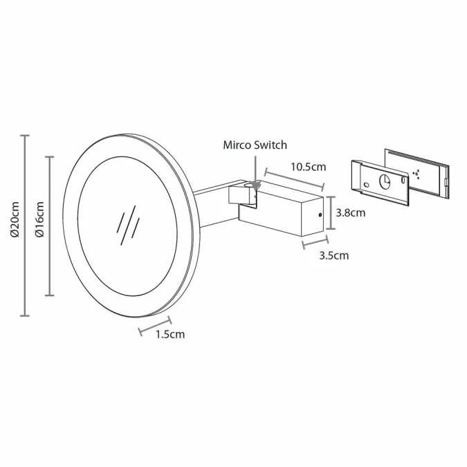 HIB Libra LED Illuminated Magnifying Mirror 8 HIB Libra LED Illuminated Magnifying Mirror - Image 8