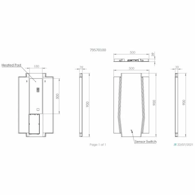 HIB Maxim LED Bathroom Mirror 900 X 500mm 4 HIB Maxim LED Bathroom Mirror 900 X 500mm - Image 4