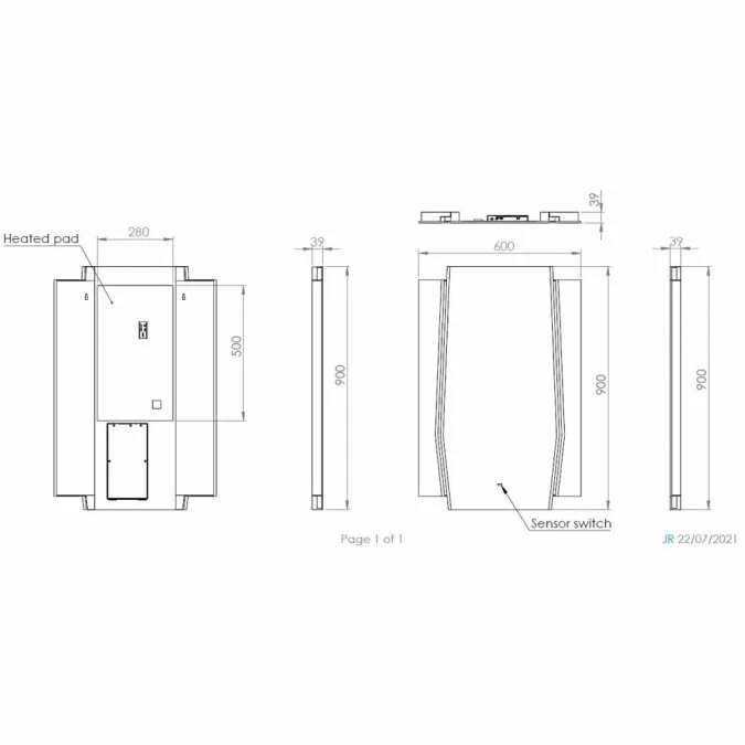 HIB Maxim LED Bathroom Mirror 900 X 600mm 4 HIB Maxim LED Bathroom Mirror 900 X 600mm - Image 4