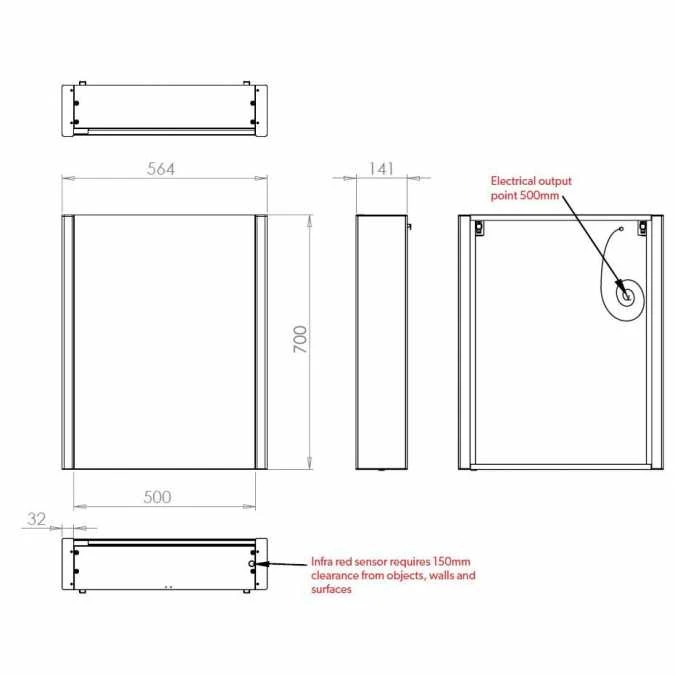 HiB Paragon 50 LED Bathroom Mirror Cabinet - 51800 2 HiB Paragon 50 LED Bathroom Mirror Cabinet - 51800 - Image 2