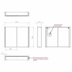 HiB Paragon 80 LED Bathroom Mirror Cabinet - 52000 5 HiB Paragon 80 LED Bathroom Mirror Cabinet - 52000 -Lumibath Shop wParagon 80 Sizes