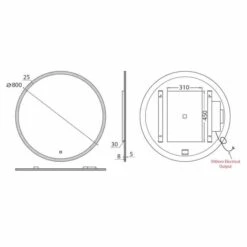 HIB Sphere LED Bathroom Mirror 800mm -Lumibath Shop wSphere 80 Sizes