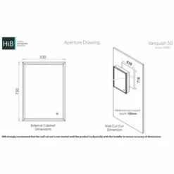 HiB Vanquish 50 LED Recessed Cabinet - 47600 -Lumibath Shop wVanquis 50 Sizes