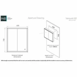 HiB Vanquish 60 LED Recessed Cabinet - 47700 -Lumibath Shop wVanquis 60 Sizes