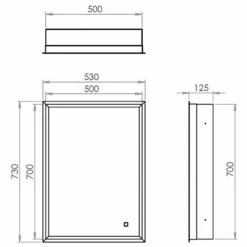 HiB Vanquish 50 LED Recessed Cabinet - 47600 -Lumibath Shop wVanquish 50 Sizes 1