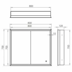 HiB Vanquish 80 LED Recessed Cabinet - 47800 -Lumibath Shop wVanquish 80 Sizes 1
