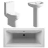 Whistle Bathroom Suite, Basin, Toilet & 1700mm Double Ended Bath