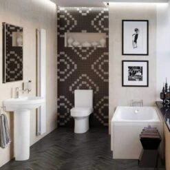 Whistle Bathroom Suite, 500mm Basin, WC & Bath 1700mm -Lumibath Shop whistle suite 1