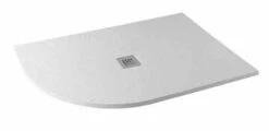 MX Minerals 1200 X 800 LH Ice White Slate Effect Offset Quadrant Shower Tray