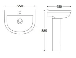 Zili 550mm 1 Tap Hole Basin & Full Pedestal 5 Zili 550mm 1 Tap Hole Basin & Full Pedestal -Lumibath Shop zili basin spec